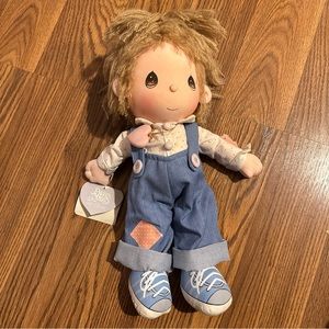 1985 Precious Moments Boy Cloth Rag Doll, Flippy,  Collection “Praise the Lord”
